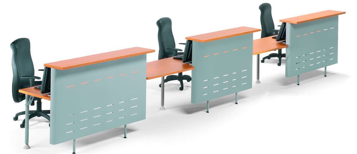 mostrador dividido con mesa de trabajo